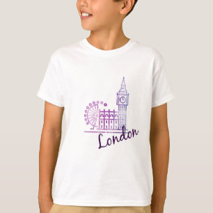 Kids London T-Shirt Big Ben & London Öga Souvenir