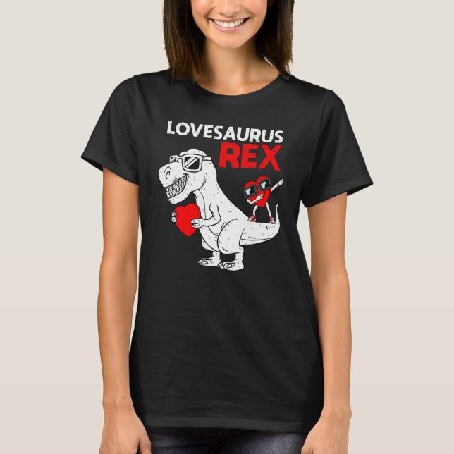 Kids Lovesaurus Rex Dab Heart Dino Småbarn Boys Va T Shirt (Framsida)