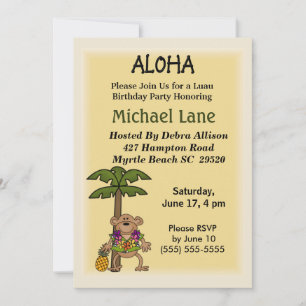 Kids Luau Birthday-inbjudan Inbjudningar