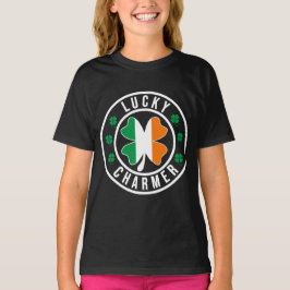 Kids Lucky Charmer Irish Flag Shamrock T Shirt