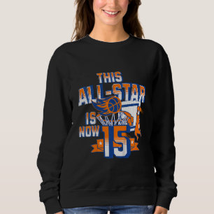 Kids Lycklig 15:e födelsedagen, basket Party 15 B T Shirt
