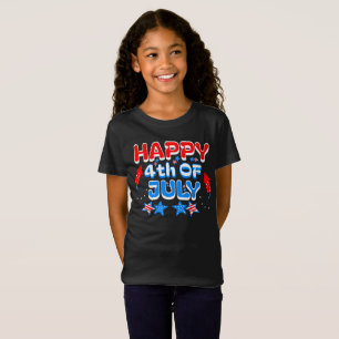 Kids lycklig 4 juli t shirt