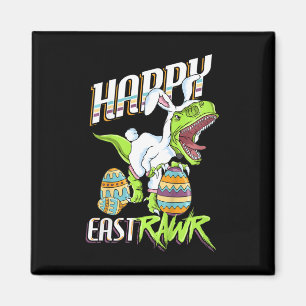 Kids Lycklig Eastrawr Cute Trex Dinosaur Påsk Bunn Magnet