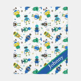 Kids Lycklig Little Robots Fleece Blanket