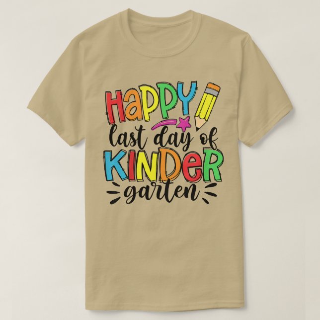 Kids Lycklig Sista dagen av Kindergarten-skjortan  T Shirt (Design framsida)