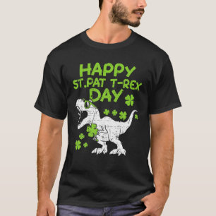 Kids Lycklig St Pat Rex Day Dino Saurus St Patrick T Shirt