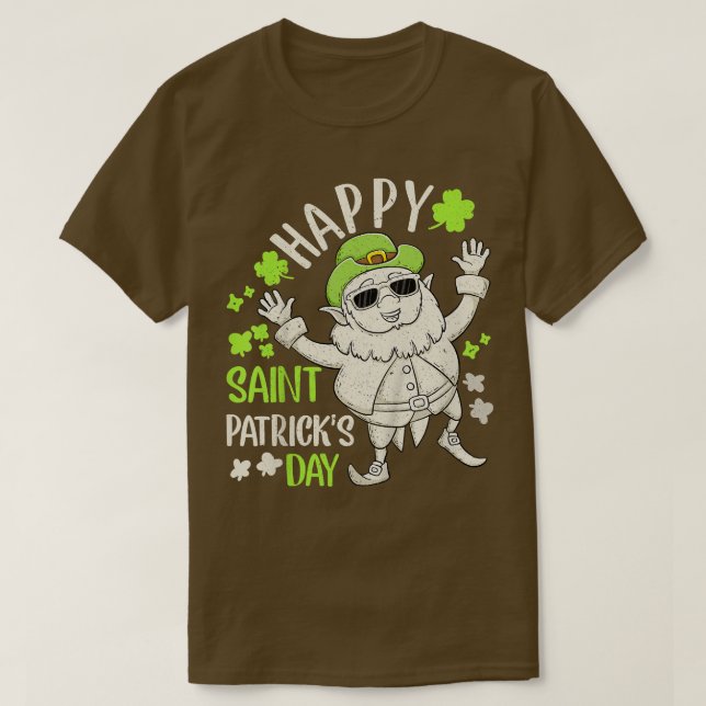 Kids Lycklig St patricks day Leprechaun Shamrock B T Shirt (Design framsida)