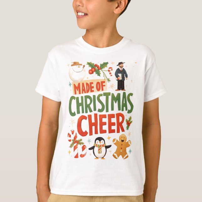 Kids Made of Christmas Cheer Festive T-Shirt (Framsida)