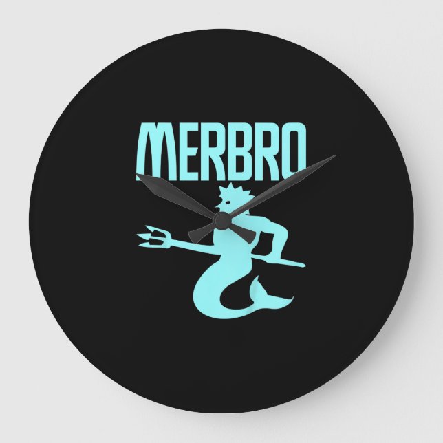 Kids Majestic Merbro Swimming Merman Design Stor Klocka (Framsida)