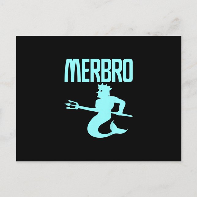 Kids Majestic Merbro Swimming Merman Design Vykort (Framsida)
