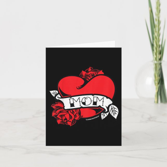 Kids Mamma Heart Tattoo Kort (Framsida)