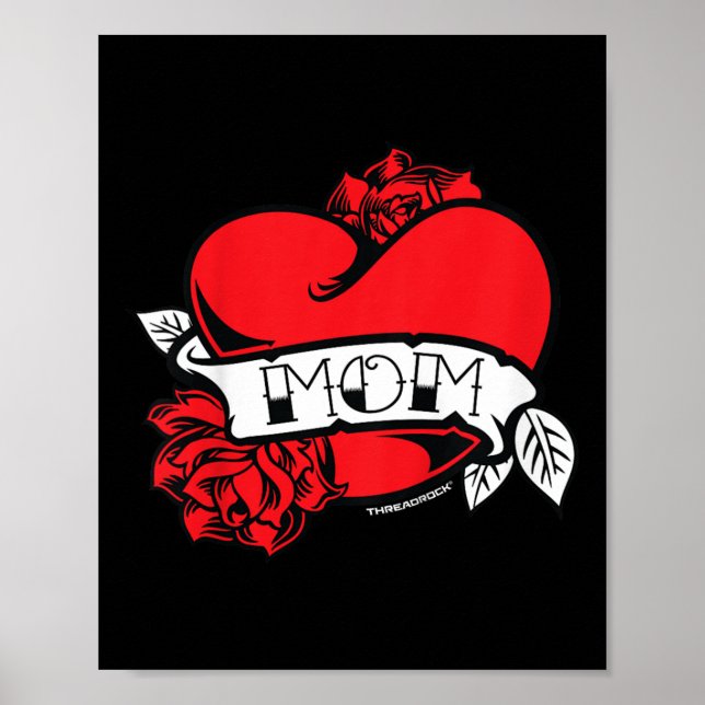 Kids Mamma Heart Tattoo Poster (Framsidan)