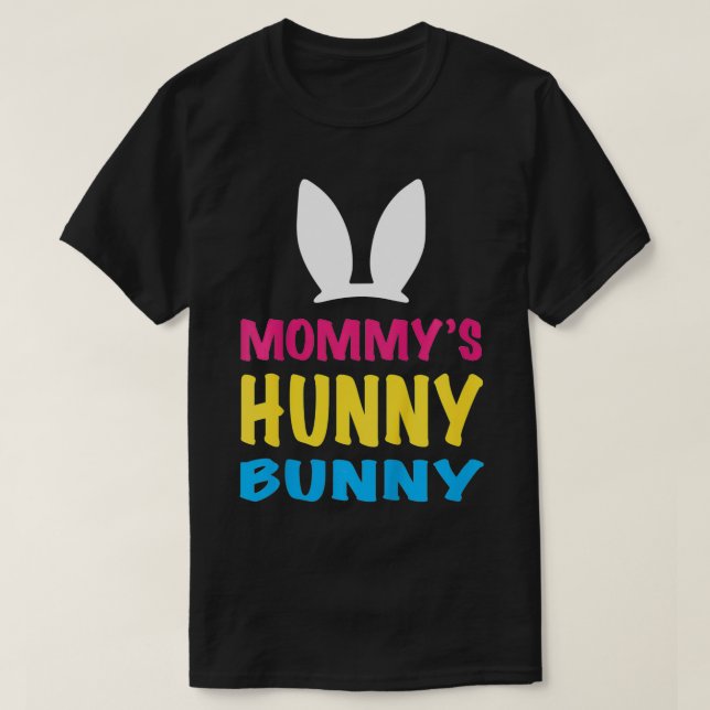 Kids Mamma Hunny Bunny Påsk T Shirt (Design framsida)