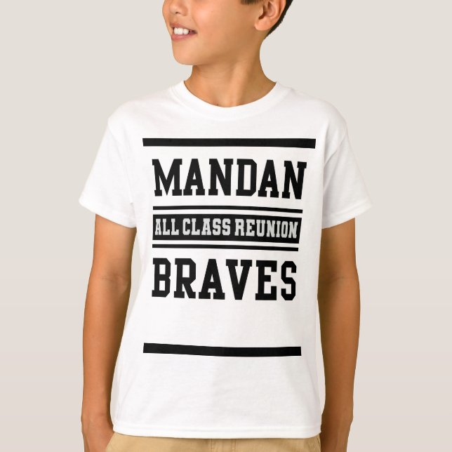 Kids Mandan braves All Class Reunion T-shirt (Framsida)