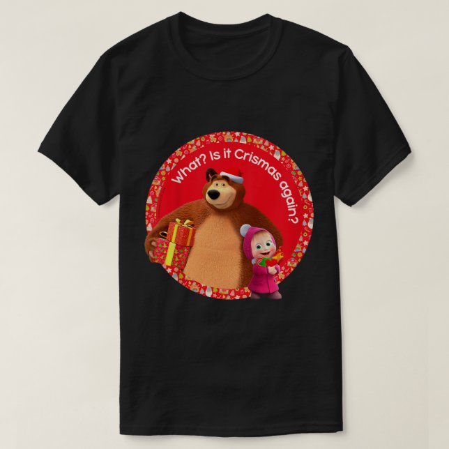 Kids Masha och Bear God jul T Shirt (Design framsida)
