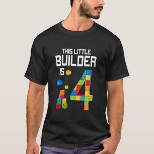 Kids Master Builder 4e födelsedagen Boy 4 Year Bu T Shirt