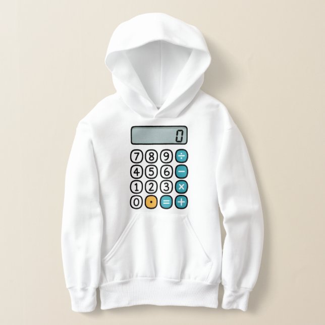 Kids Maths Calculator Hoodie for Primary School T Shirt (Laydown)