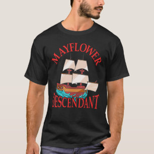 Kids Mayblommor Descendant Frakt History Gift Pilg T Shirt