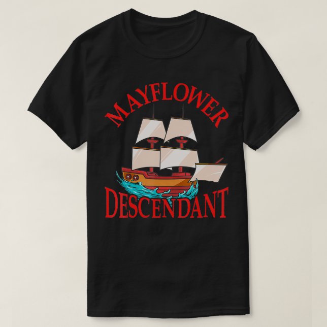 Kids Mayblommor Descendant Frakt History Gift Pilg T Shirt (Design framsida)