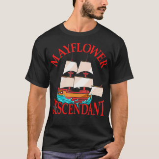 Kids Mayblommor Descendant Frakt History Gift Pilg T Shirt