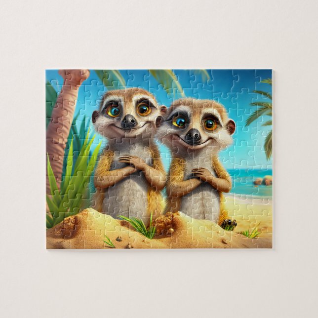 Kids Meerkats Jigszawa Puzzle - Tropical Pussel (Horisontell)