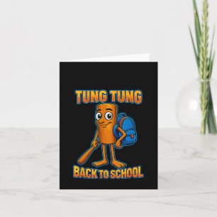 Kids Meme Tung Sahur Italienska Brainrot tillbaka Kort