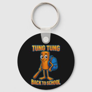 Kids Meme Tung Sahur Italienska Brainrot tillbaka Nyckelring