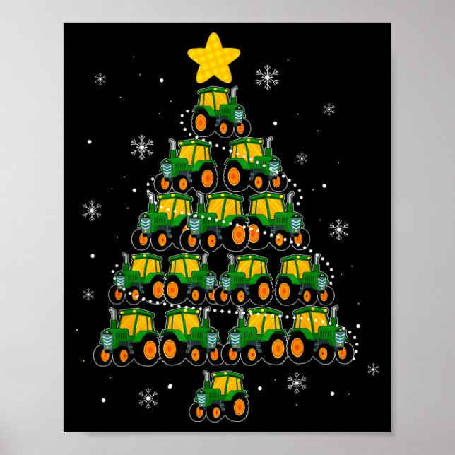 Kids Men Women Tractor Christmas Tree Farmer Xmas  Poster (Framsidan)