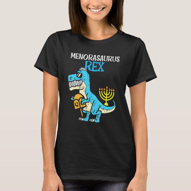 Kids Menorasaurus Rex Jew Dino Trex Småbarn Boys H T Shirt (Framsida)