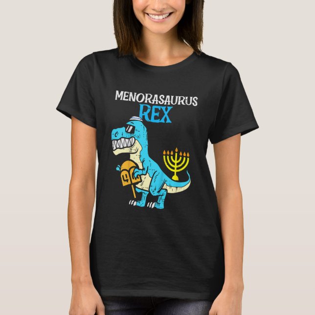Kids Menorasaurus Rex Jew Dino Trex Småbarn Boys H T Shirt (Framsida)