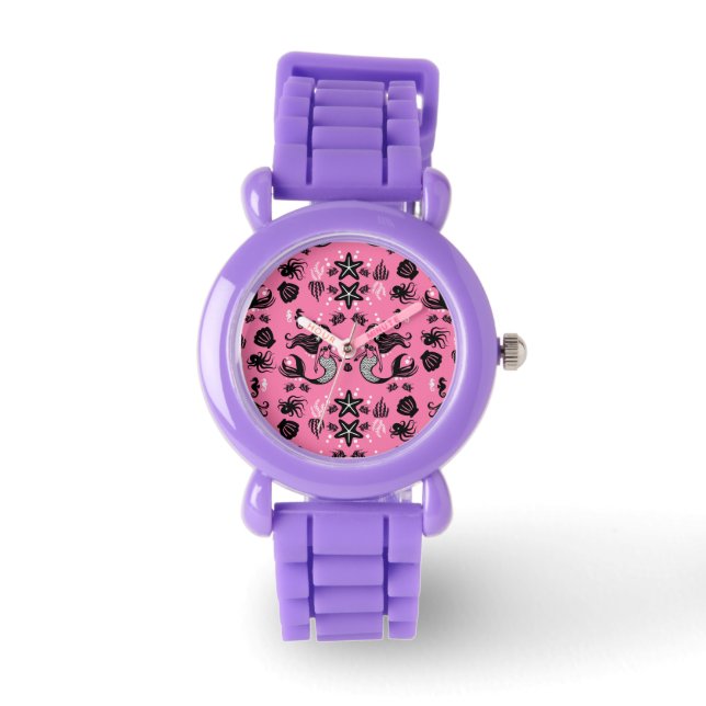 Kids Mermaid Pink Armbandsur (Framsida)