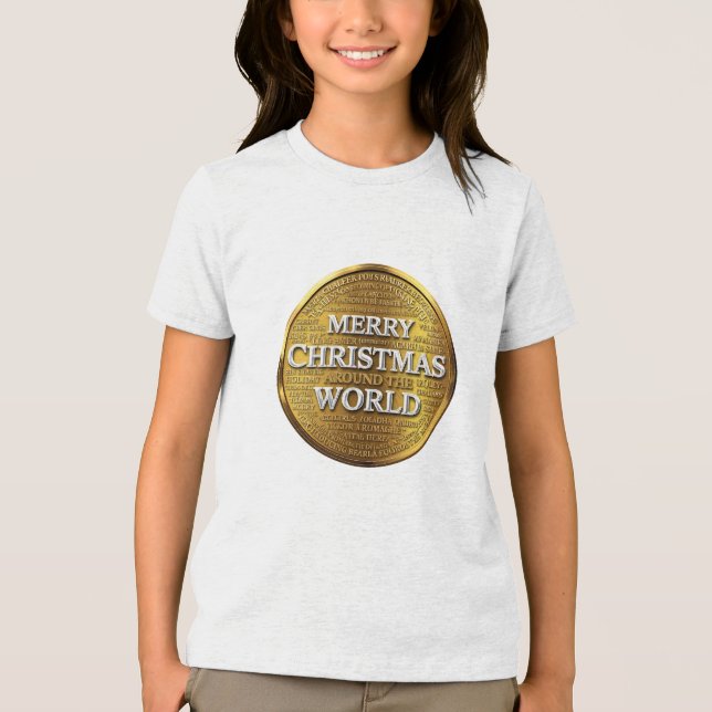 Kids Merry Christmas Around the World T-Shirt (Framsida)