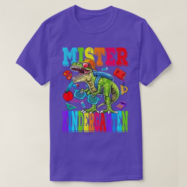 Kids Mister Kindergarten Dude Monster Truck Dinosa T Shirt (Design framsida)