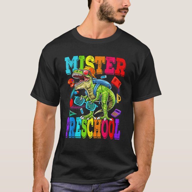 Kids Mister Preschool, Monster Lastbil Dinosaur T Shirt (Framsida)