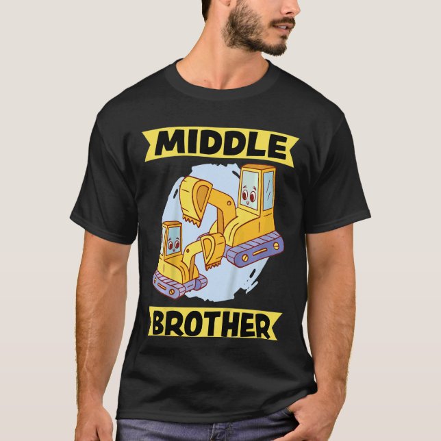 Kids Mitten Brother 2023 Digger Excavator Dredger T Shirt (Framsida)