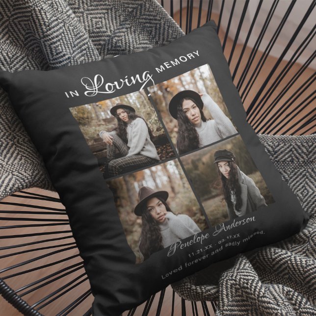 Kids Modern 4 Photo Collage Memorial Kudde (Skapare uppladdad)