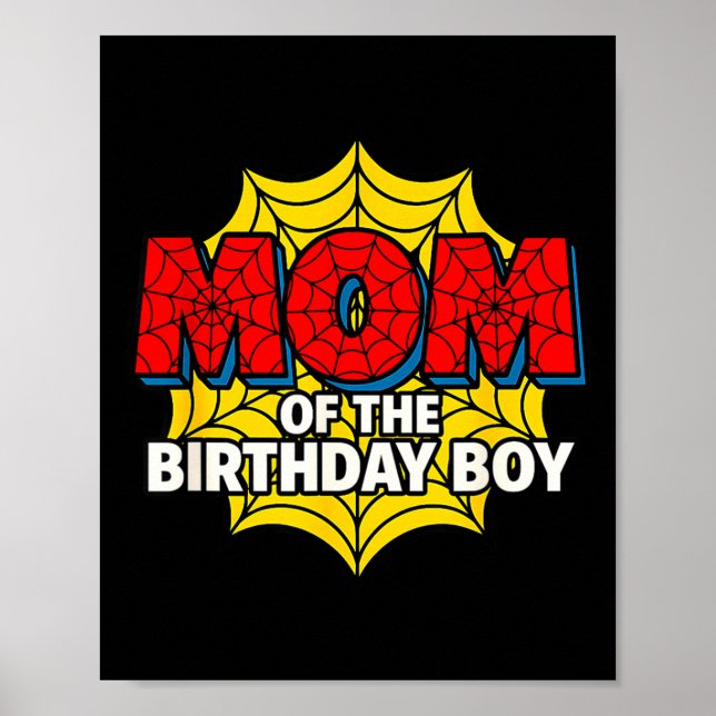 Kids Mom Of The Birthday Boy Sder Theme Party Matc Poster (Framsidan)