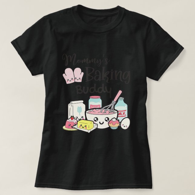 Kids Mommys Baking Buddy Baking Älskare Baker Baby T Shirt (Design framsida)