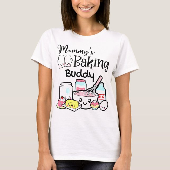 Kids Mommy's Baking Buddy Baking Lover T Shirt (Framsida)