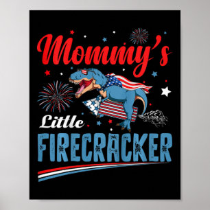 Kids Mommys Little Firecracker Independence day Fi Poster