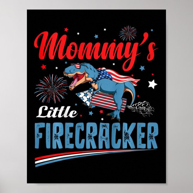 Kids Mommys Little Firecracker Independence day Fi Poster (Framsidan)