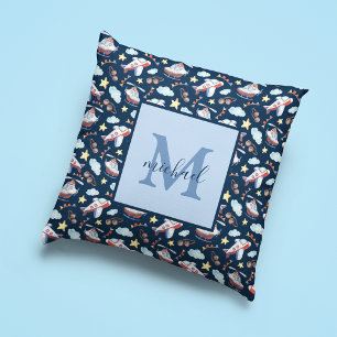 Kids Monogram Aviation Kudde