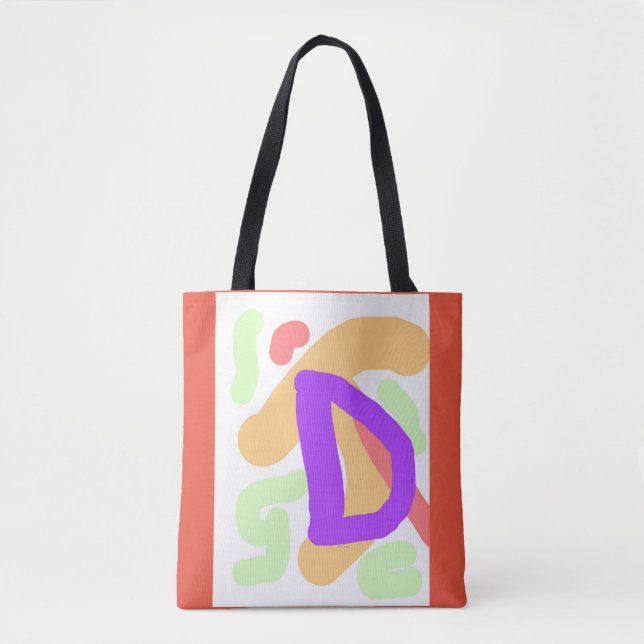 KIDS MONOGRAM INITIAL D-Orange Tygkasse (Framsida)