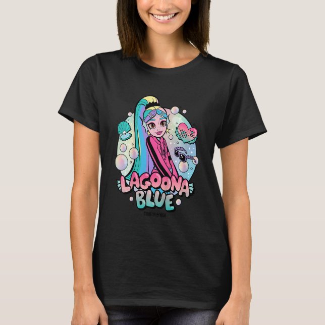 Kids Monster High   Lagoona Blue Bubbles T Shirt (Framsida)