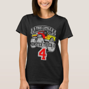 Kids Monster Lastbil 4e födelsedagen den här lilla T Shirt
