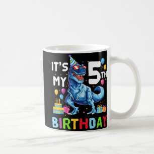 Kids Monster Lastbil 5 år gammal 5:e födelsedagstj Kaffemugg