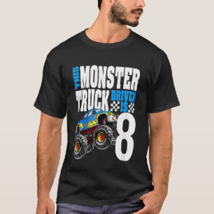 Kids Monster Lastbil 8:e födelsedagen 8 år gammal T Shirt
