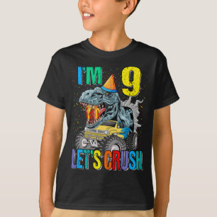 Kids Monster Lastbil 9-åring 9:e födelsedag T Shirt