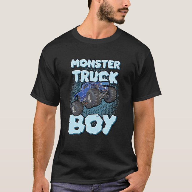 Kids Monster Lastbil Boy for Boys Coola Roligt Mon T Shirt (Framsida)
