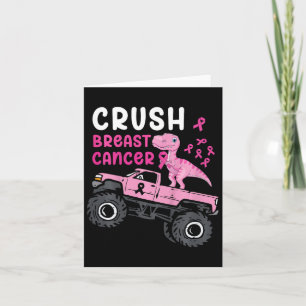 Kids Monster Lastbil Dinosaur Crush Breast Cancer Kort